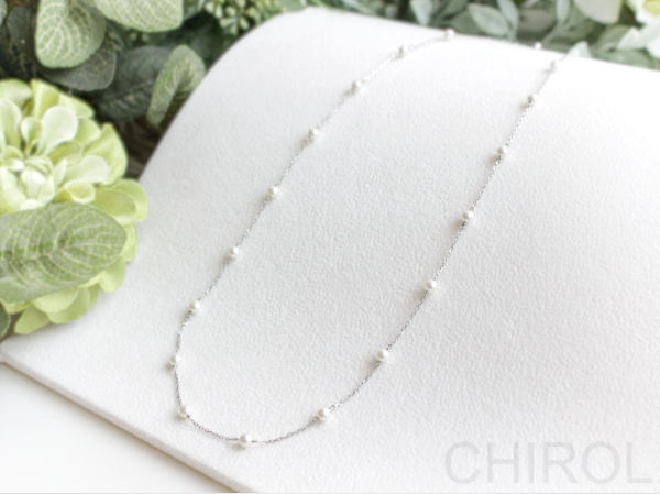 貝パール　ステーション ネックレス / サージカルステンレス