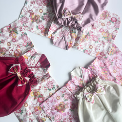 【即納】選べる桜と鞠柄のベビー袴　70-80 お食い初め/初節句 1枚目の画像