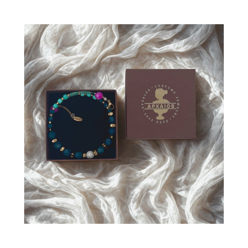 天然石ミックスチョーカー　ブルートーン