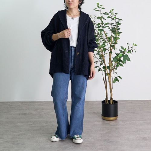 UZUIRO カーディガン　ジャケット　ネイビー デニムニット UZUIRO カーディガン ジャケット ネイビー デニムニット デニム