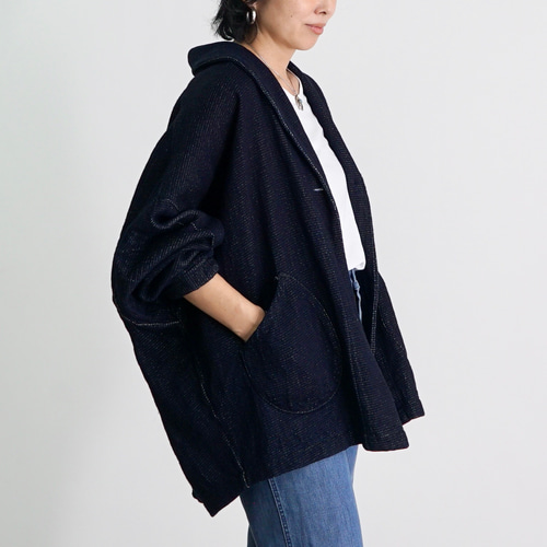 △廃盤△/デニムニットくつろ着カーディガン/ネイビー ジャケット