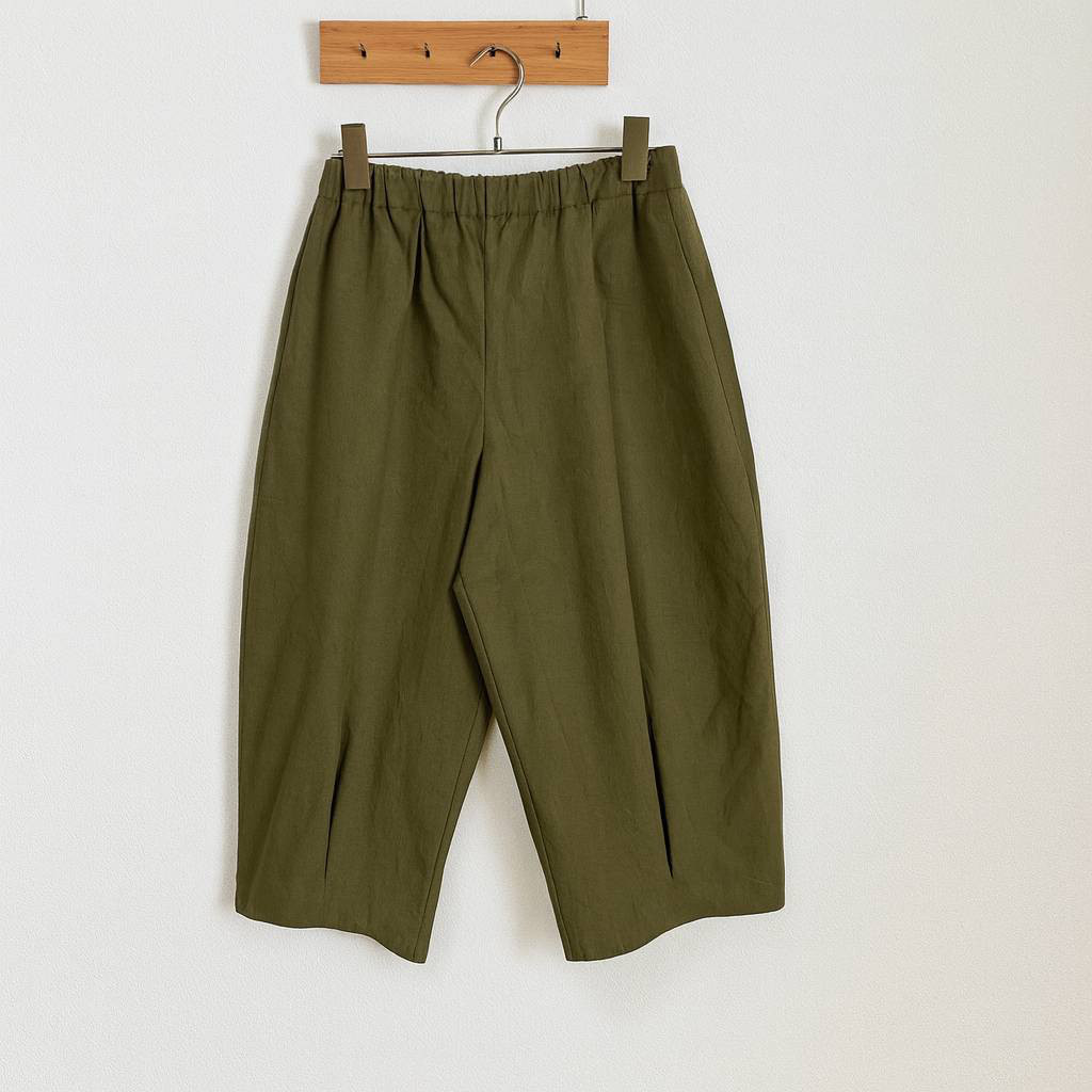 人気の【ふんわりゆったりエッグパンツ】に大きいサイズ登場！　4L/3L (オリーブグリーン)