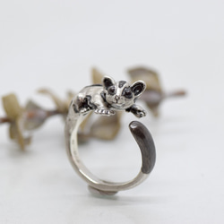 抱きつきフクロモモンガのシルバーリング 3枚目の画像