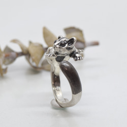 抱きつきフクロモモンガのシルバーリング 4枚目の画像