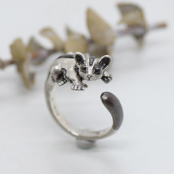 抱きつきフクロモモンガのシルバーリング 1枚目の画像