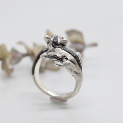 抱きつきフクロモモンガのシルバーリング 6枚目の画像