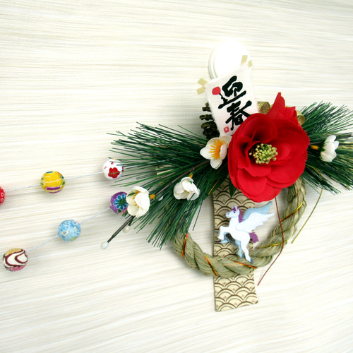 2026しめ縄☆ 正月飾り 午（うま）のお正月リース飾り 大26-3 リース