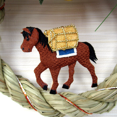 2026しめ縄☆ 正月飾り 午（うま）のお正月リース飾り 大26-4 リース