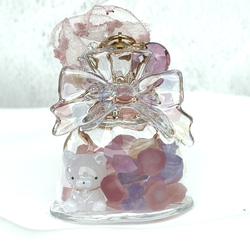 水鏡の巾着 シェイカーキーホルダー レジンキーホルダー 琥珀糖