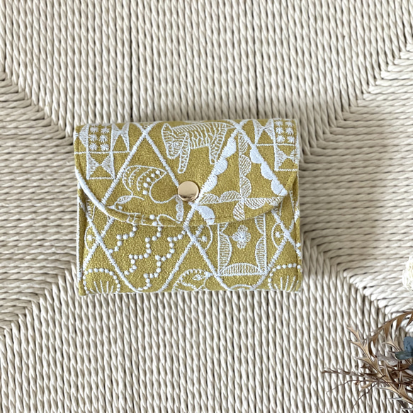 ⚮̈ミナペルホネンanemone beige コンパクトウォレットミニ財布