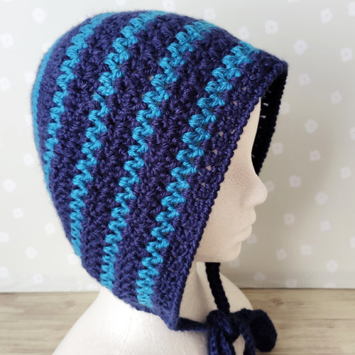 ボンネット ニット帽 クロシェハット ニットフード フードキャップ