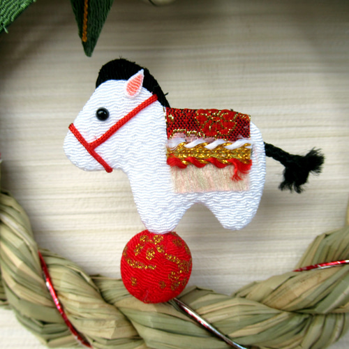 2026しめ縄☆ 正月飾り 午（うま）のお正月リース飾り 大26-5 リース