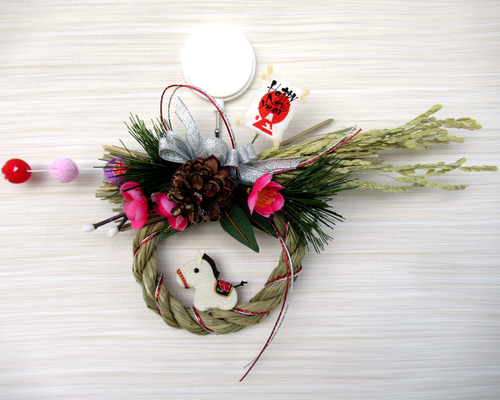 2026しめ縄☆ 正月飾り 午（うま）のお正月リース飾り 小26-6 リース