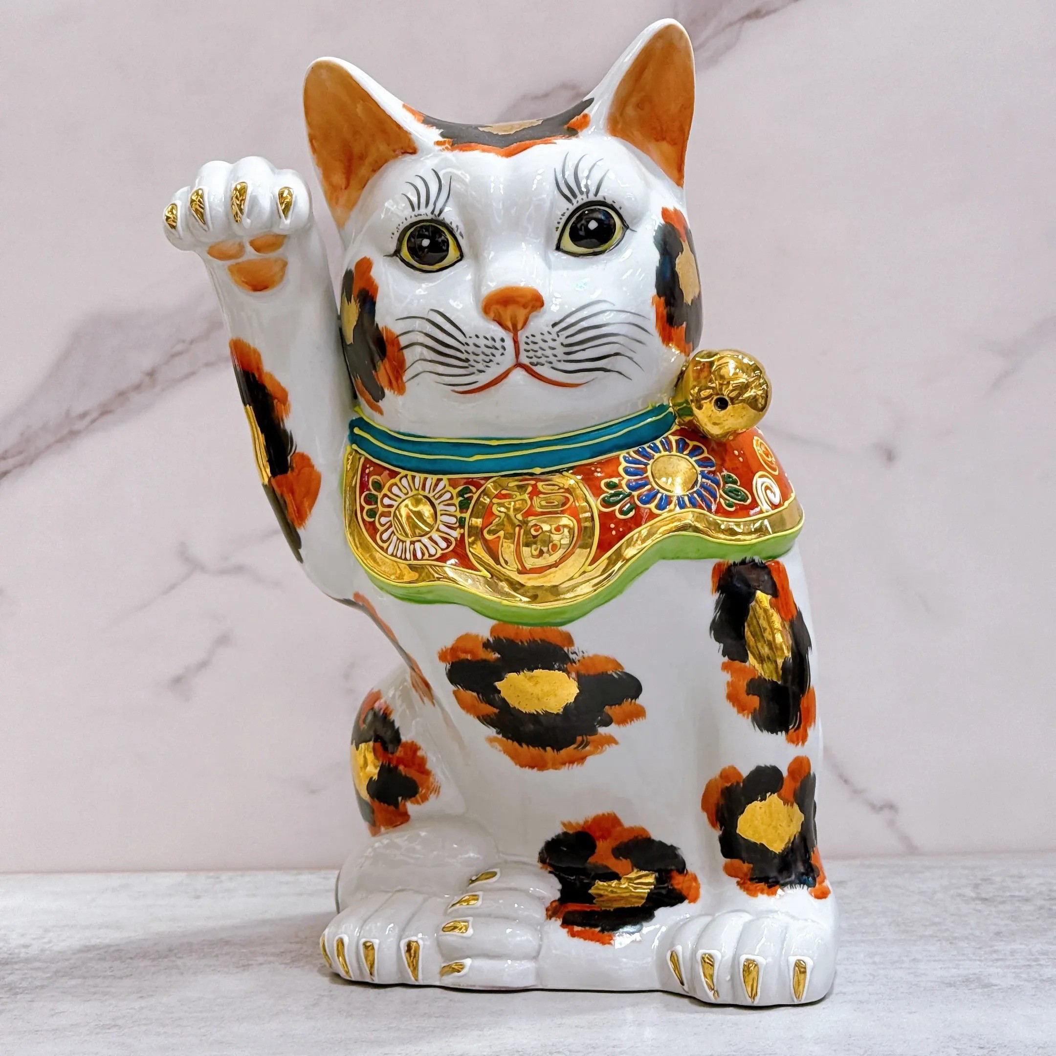 【九谷焼 招き猫】No.10 ゴールデンサンマオ