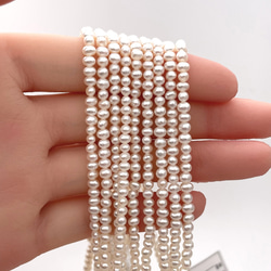 美麗 極小 淡水パール 真珠 3mm 4mm 19cm 小粒 ベビー ポテト tp0032 2枚目の画像