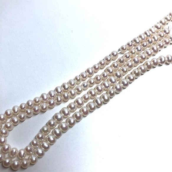 美麗 極小 淡水パール 真珠 3mm 4mm 19cm 小粒 ベビー ポテト tp0032 7枚目の画像