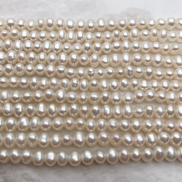 美麗 極小 淡水パール 真珠 3mm 4mm 19cm 小粒 ベビー ポテト tp0032 5枚目の画像