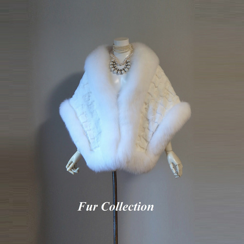 幸せな気持ちに包まれる冬の白☆ホワイトミンクケープフォックス