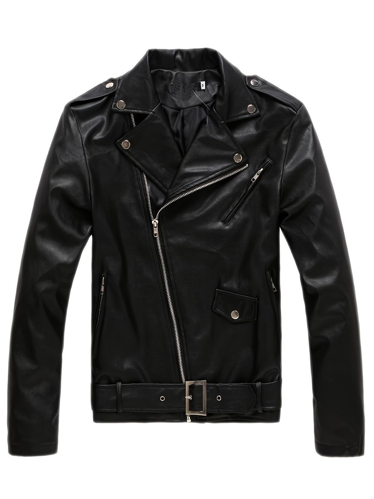 革ジャン レザー レザージャケット メンズ オートバイ バイク ジャケット 男性 スリムフィット 斜めジッパー PU