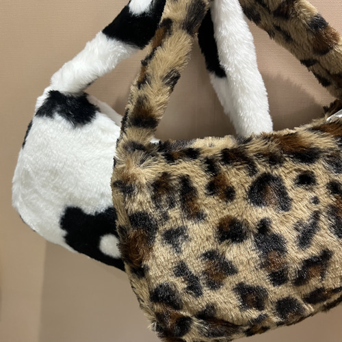 即発送4色ふわもこエコファーショルダーバッグヒョウ柄＆フラワー 冬
