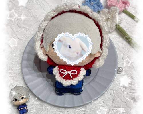 編み物 ちびぐるみ ぬい服 ボンネット レッド 赤 あみぐるみ riri 通販