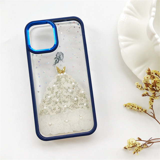 押し花ドレス かすみ草 紫陽花  iPhone17Pro/17Air/17ProMax/16シリコンケース スマホケース