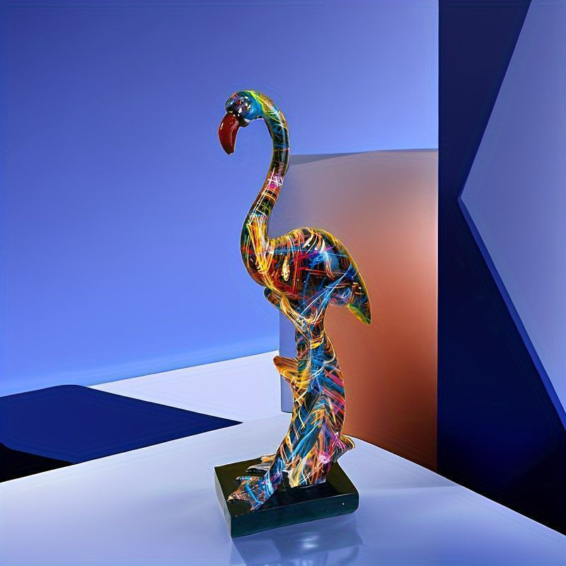 インテリア 置物 フラミンゴ ガーデン 像 彫刻 屋内 屋外 工芸品 グッズ パティオ 樹脂 置物 フラミンゴ 落書き彫