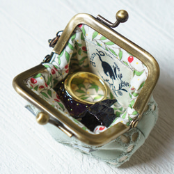 グリーン・猫耳のミニがま口ポーチ 8枚目の画像