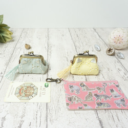 グリーン・猫耳のミニがま口ポーチ 11枚目の画像