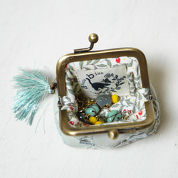 グリーン・猫耳のミニがま口ポーチ 7枚目の画像