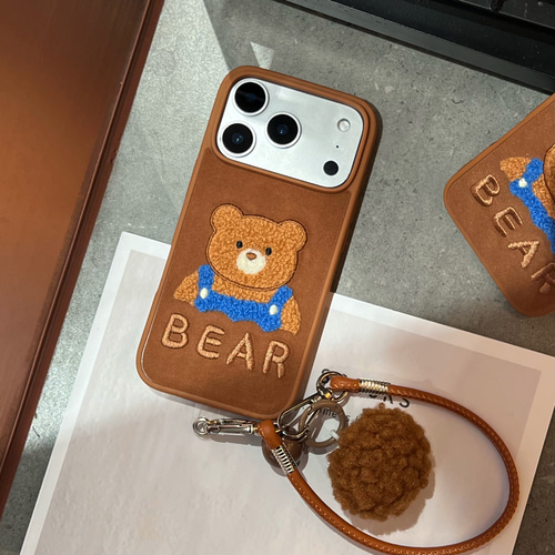 動物刺繍 もこもこ iphoneケース 17 16 15 14 13 スマホケース くま
