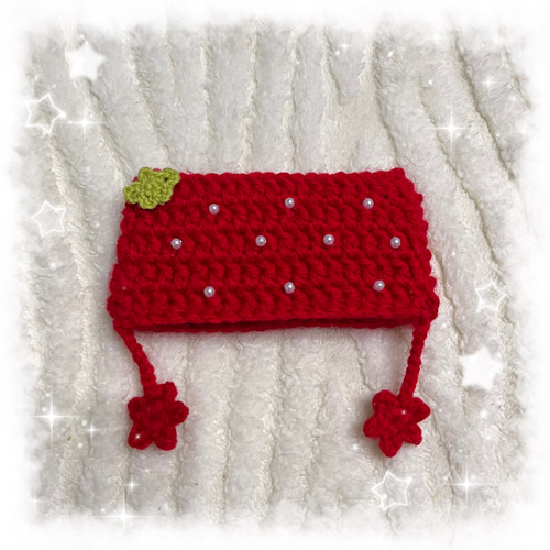 編み物 ちびぐるみ ぬい服 猫耳ニット帽 いちご ぬいぐるみ riri 通販