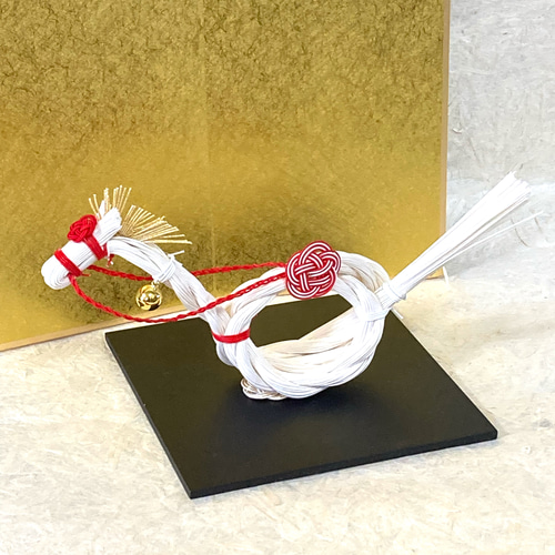 翌日発送』＂水引しめ縄で作った『福鈴を付けた干支午』＂水引の縁起物