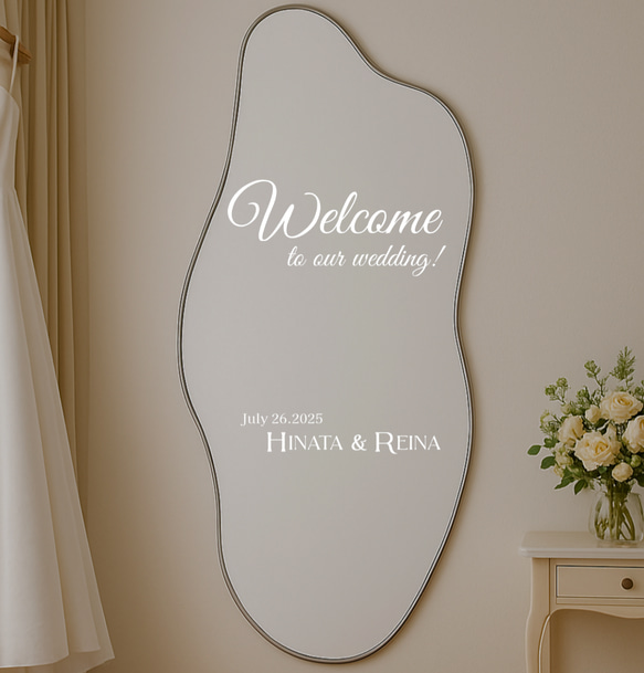 ウェルカムボード WELCOMEステッカー ウェルカムミラー 姿見 全身