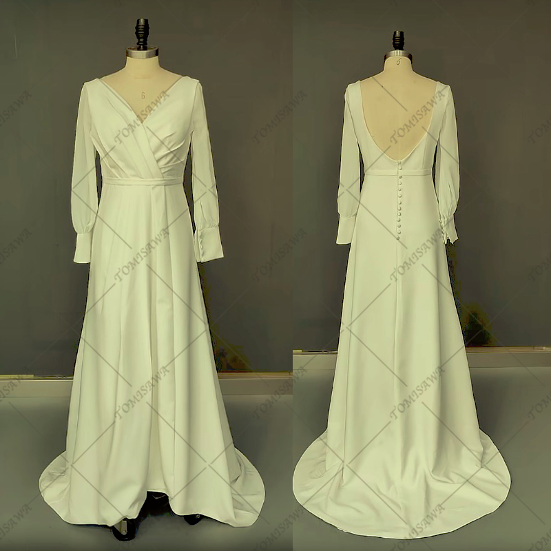 ヴィンテージ袖付きドレス ウェディングドレス 二次会 結婚式ドレス    F063