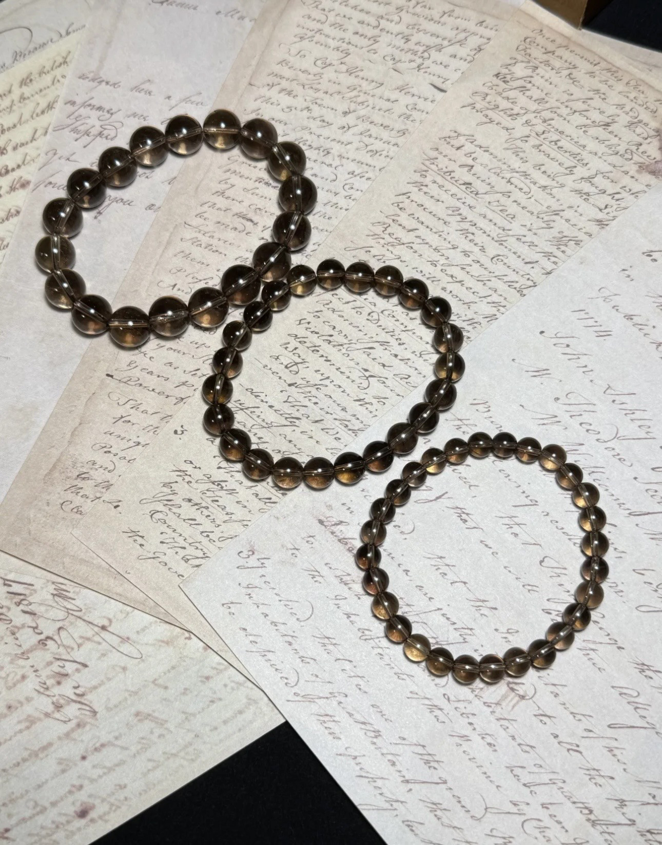 ブラウンシトリン6mm-10mm 天然石ブレスレット｜手作り