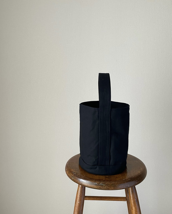 2WAY［取外し可］グレーファーアタッチメント 帆布トートバッグ ブラック パラフィン加工 10枚目の画像