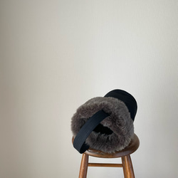 2WAY［取外し可］グレーファーアタッチメント 帆布トートバッグ ブラック パラフィン加工 5枚目の画像