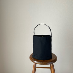 2WAY［取外し可］グレーファーアタッチメント 帆布トートバッグ ブラック パラフィン加工 8枚目の画像