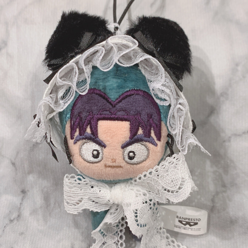 ほわぬい ぬい服 ヘッドドレス 黒 ブラック ねこ耳 リボン ぬいぐるみ