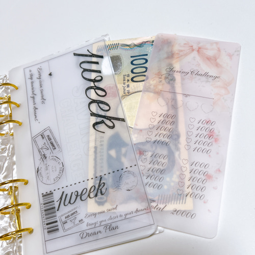 【No.05】 3,000円 A6 バインダー saving リフィル 海外 weekly バインダー貯金 Saving リフィル A6サイズ 6枚 海外 オシャレ