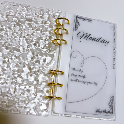weeklyバインダー貯金 Saving リフィル A6サイズ 7枚 上品 大人 ハート