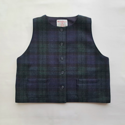 SALE50%OFF ハリスツイード アーガイル柄 パッチワーク ベスト