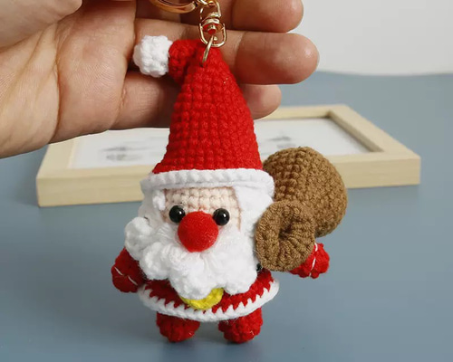 毛糸 手作り 編みぐるみ 人形 バッグチャーム 置物【クリスマス限定