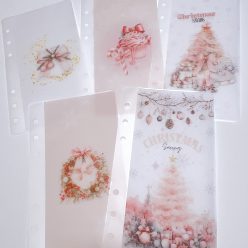 バインダー貯金 Saving リフィル A6サイズ 5枚 christmas 限定 可愛い
