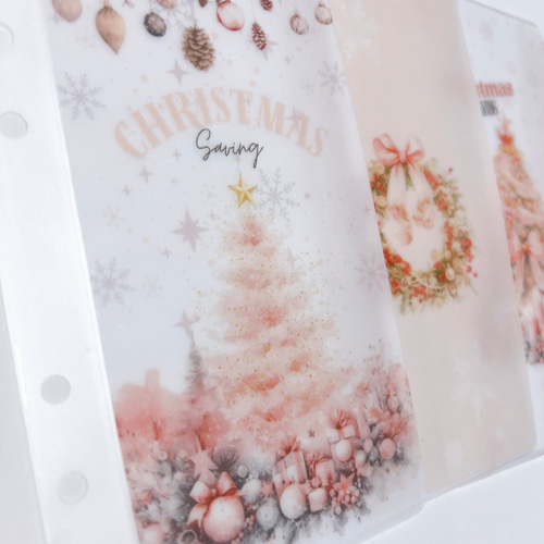 バインダー貯金 Saving リフィル A6サイズ 5枚 christmas 限定 可愛い