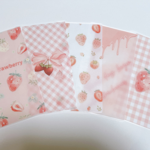 バインダー貯金 Saving リフィル A6サイズ 5枚 いちご ギンガム