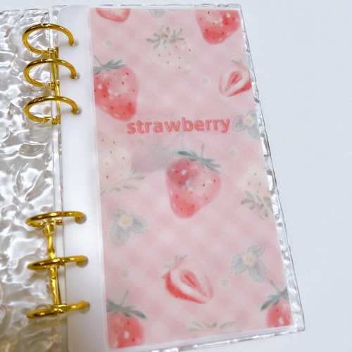 A6バインダー saving 貯金リフィル ハーフバインダー用5 バインダー貯金 Saving リフィル A6サイズ 5枚 いちご ギンガム