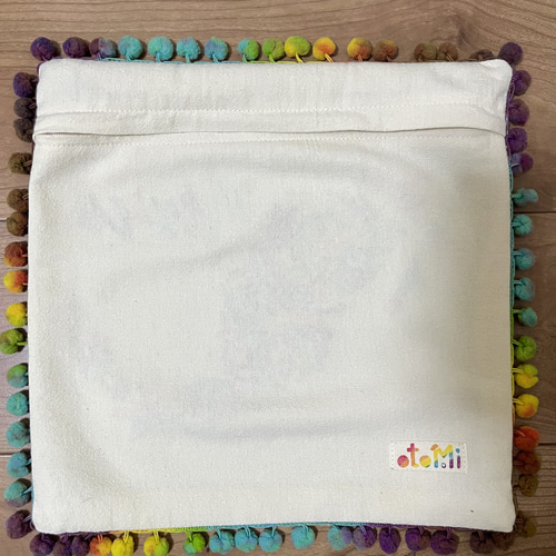 クッションカバー【30cm角】メキシコ オトミ刺繍 鳥 クッション