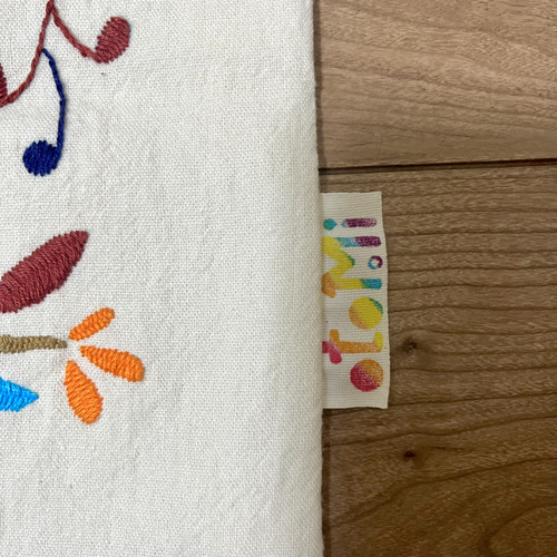 クッションカバー【45cm】メキシコ オトミ刺繍 孔雀 クッション